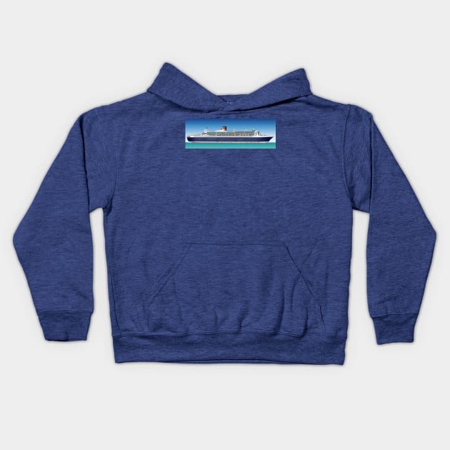 cruise ship Kids Hoodie by Mechanik